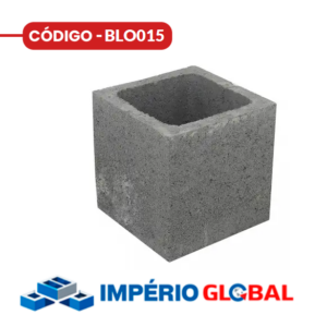 Meio Bloco de Concreto Estrutural Vazado 14 x 19 x 19
